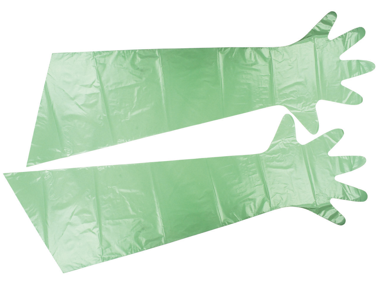 TUNZE Grüne Einweghandschuhe, lang, robust, ideal f. Aquarium-Pflege-Tierbedarf, Einmalgebrauch, umfassender Schutz.