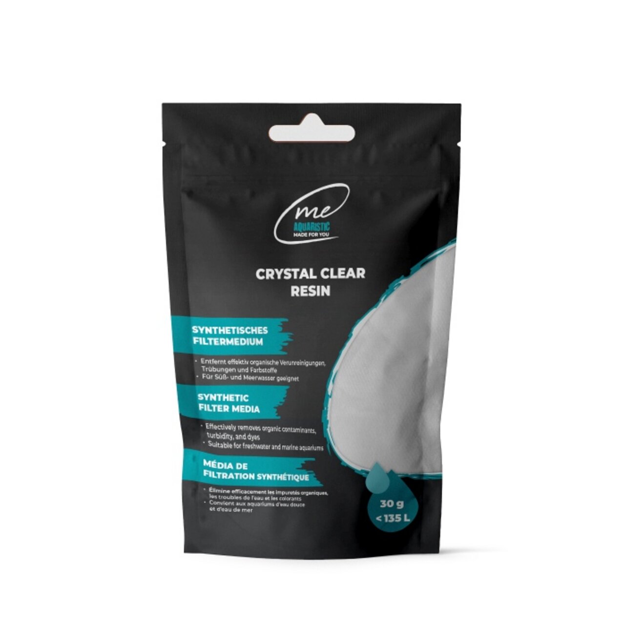 ME Crystal Clear Resin, synthetisches Filtermedium für Süß- und Meerwasser, entfernt Verunreinigungen, Menge: 30 g.
