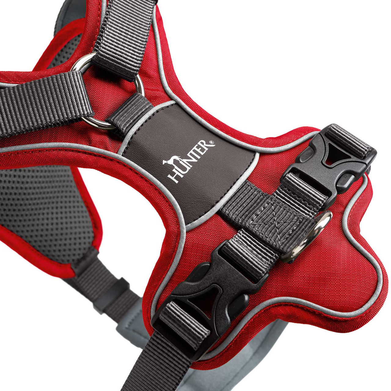 HUNTER Geschirr Divo L rot/grau