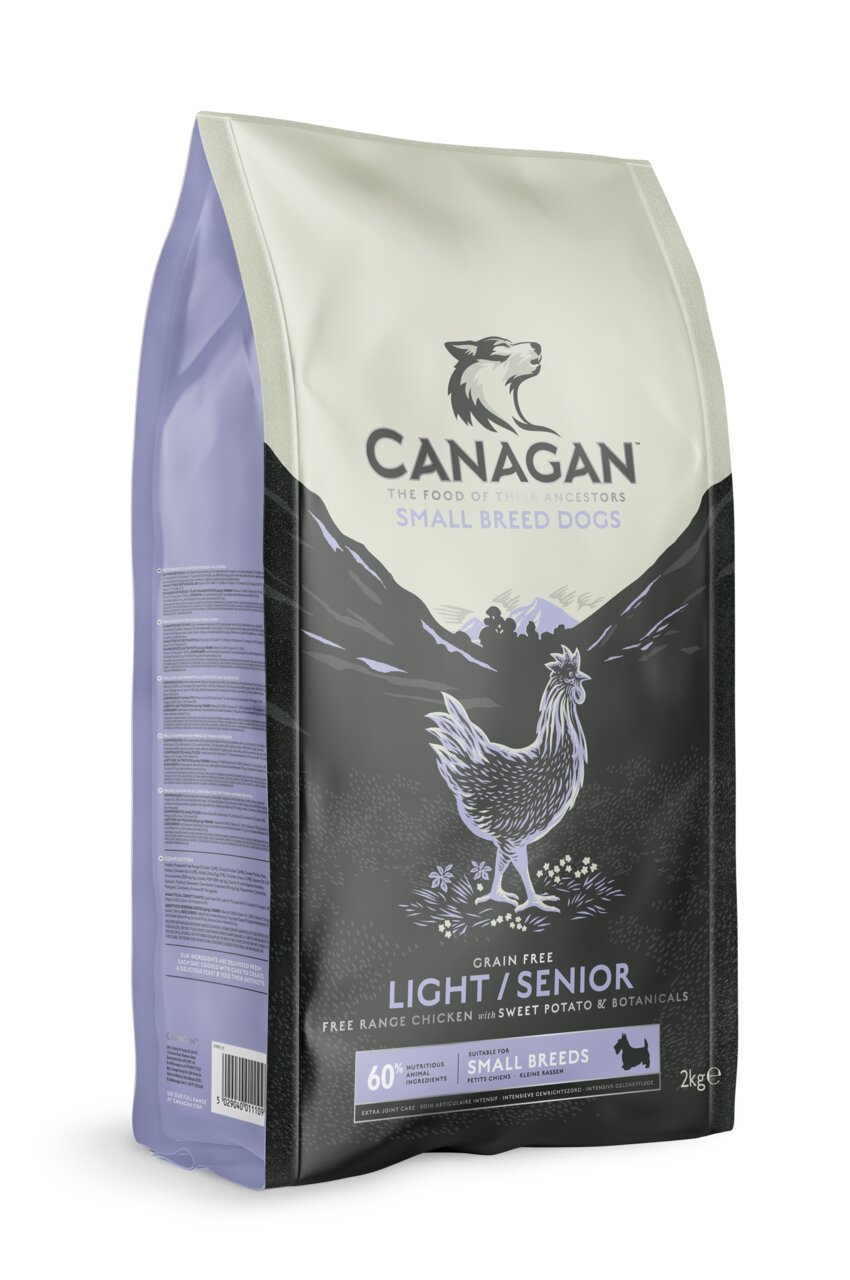 Canagan Light-Senior Small Breed Dogs, Huhn mit Süßkartoffel, für ältere kleine Hunde, getreidefrei, 2 kg.