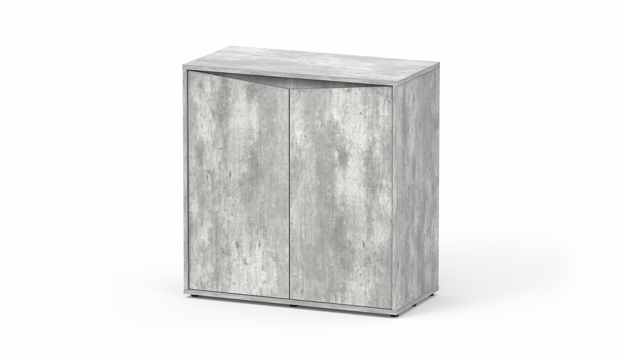 Aquatlantis Aquarium-Unterschrank, Betonoptik, 2 Türen, Stauraum für Zubehör, robustes Design, ideal für Aquarienliebhaber.