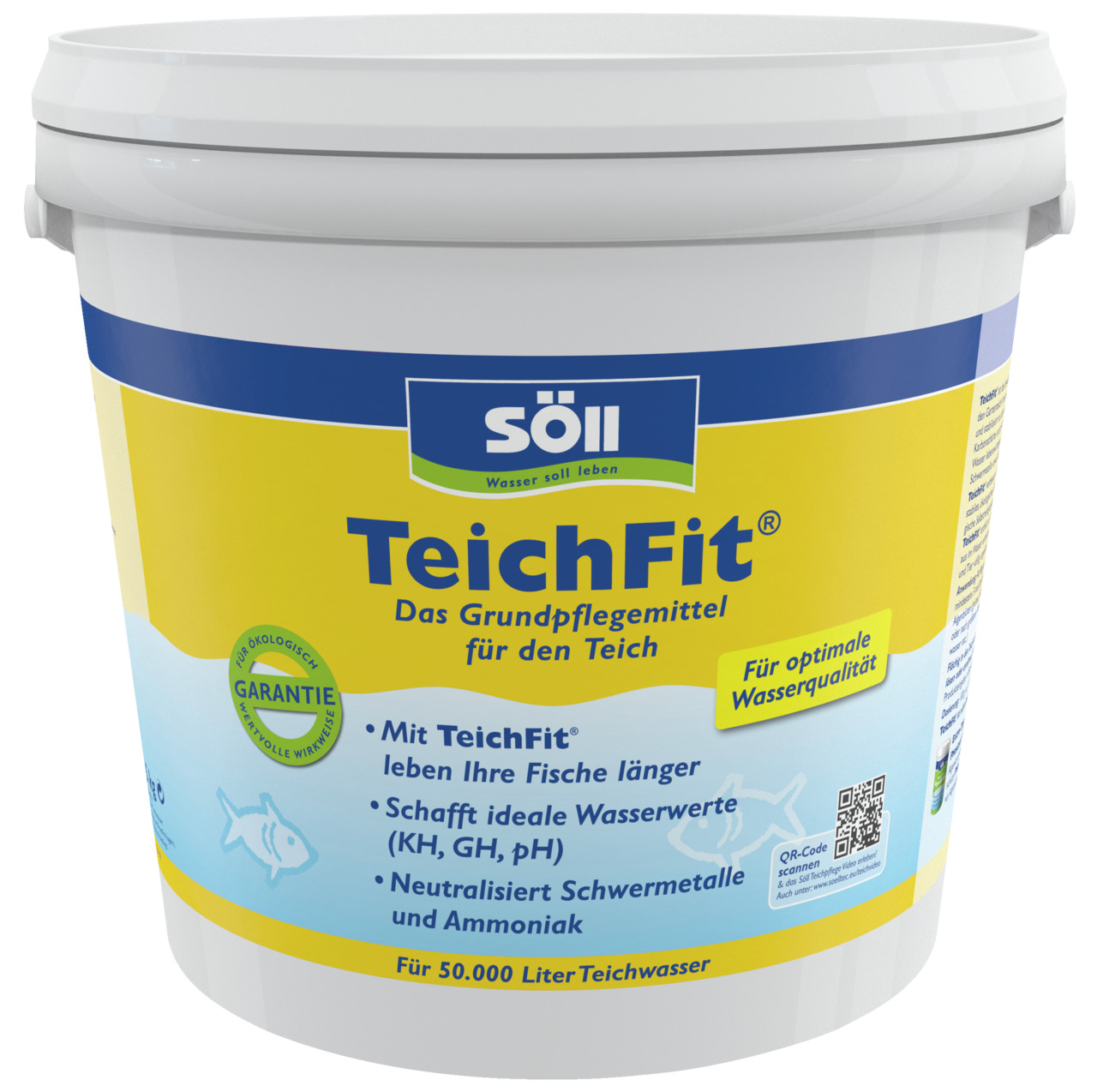 Söll TeichFit, Grundpflegemittel für Teichbesitzer, neutralisiert Schwermetalle-Ammoniak, verbessert KH-GH-pH, für 50.000 L.