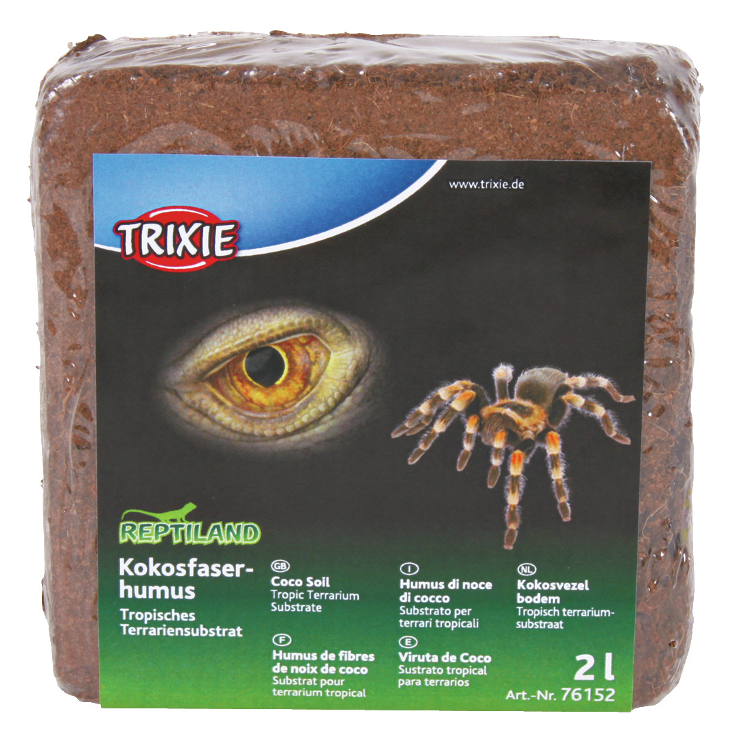 TRIXIE Reptiland Kokosfaserhumus, Terrariensubstrat f. Reptilien & Terrarientiere, 2L, tropisch, ideal f. nat. Lebensräume.