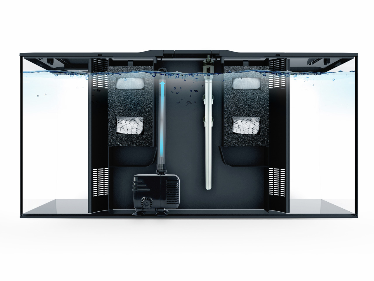 Fluval Flex Aquarium, rechteckig, mit integriertem 3-Stufen-Filtersystem, für Aquaristik-Enthusiasten, sorgt für kristallklares Wasser.