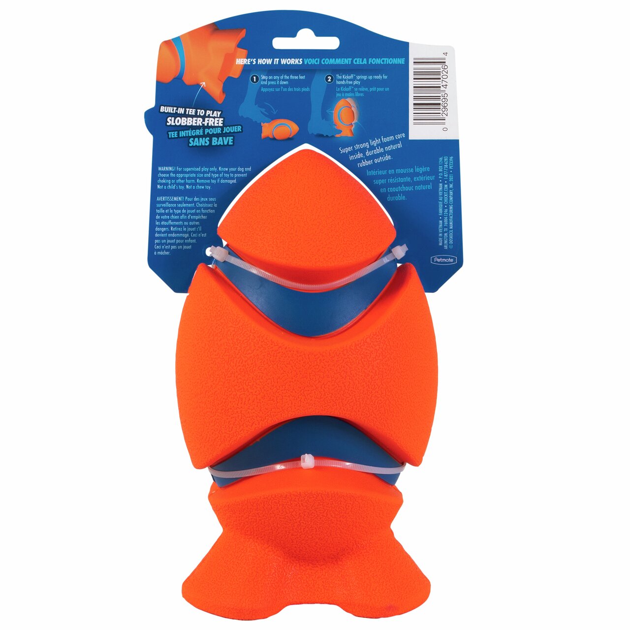Spielzeug Chuckit! Amphibious Sharkfin für Hunde, schwimmfähig, orange-blau, robustes Material, optimale Wasseraktivität.