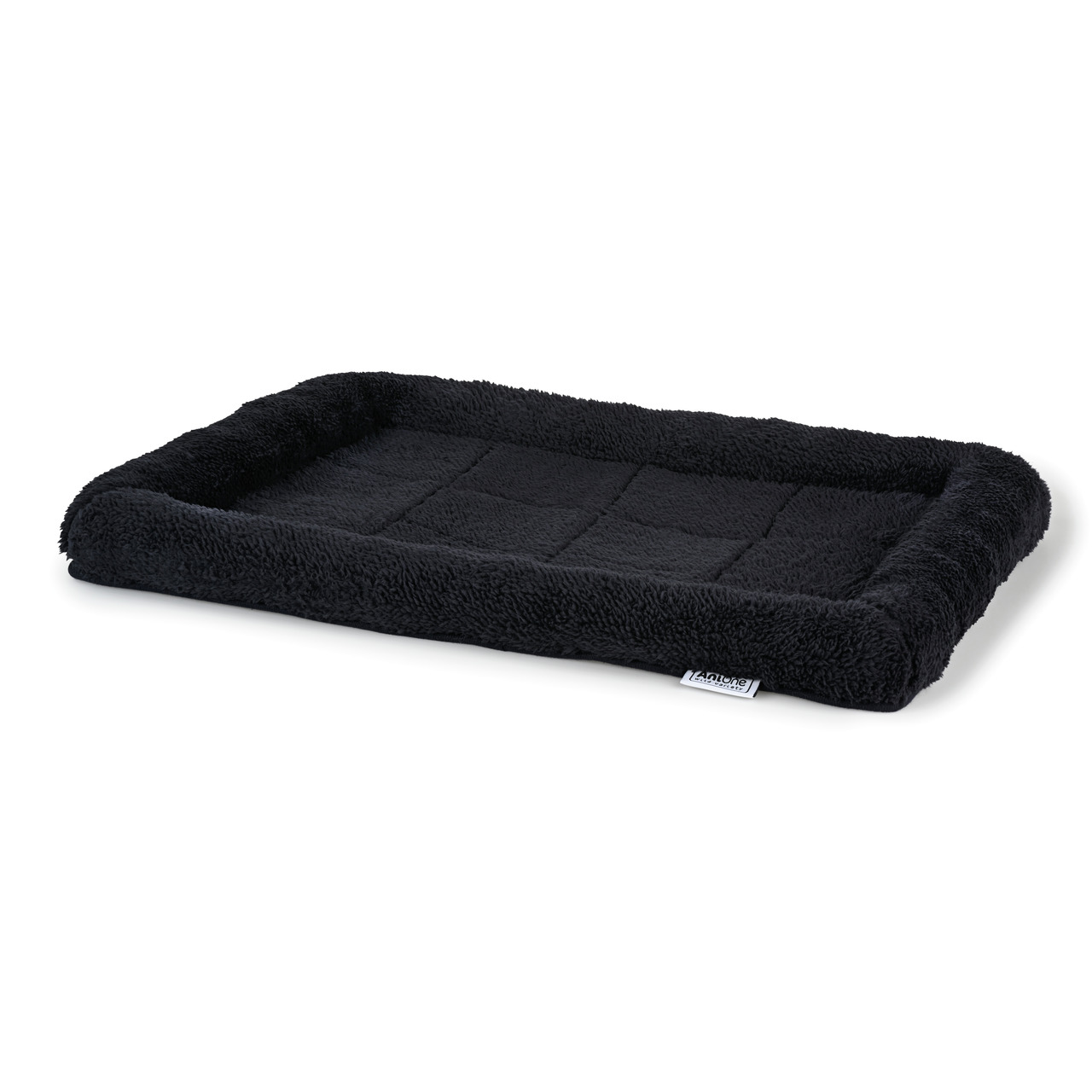 AniOne Hundebett, schwarz, für Hunde aller Größen, weiches Material, hoher Komfort, rechteckig mit Rand, ideal für Boxen.