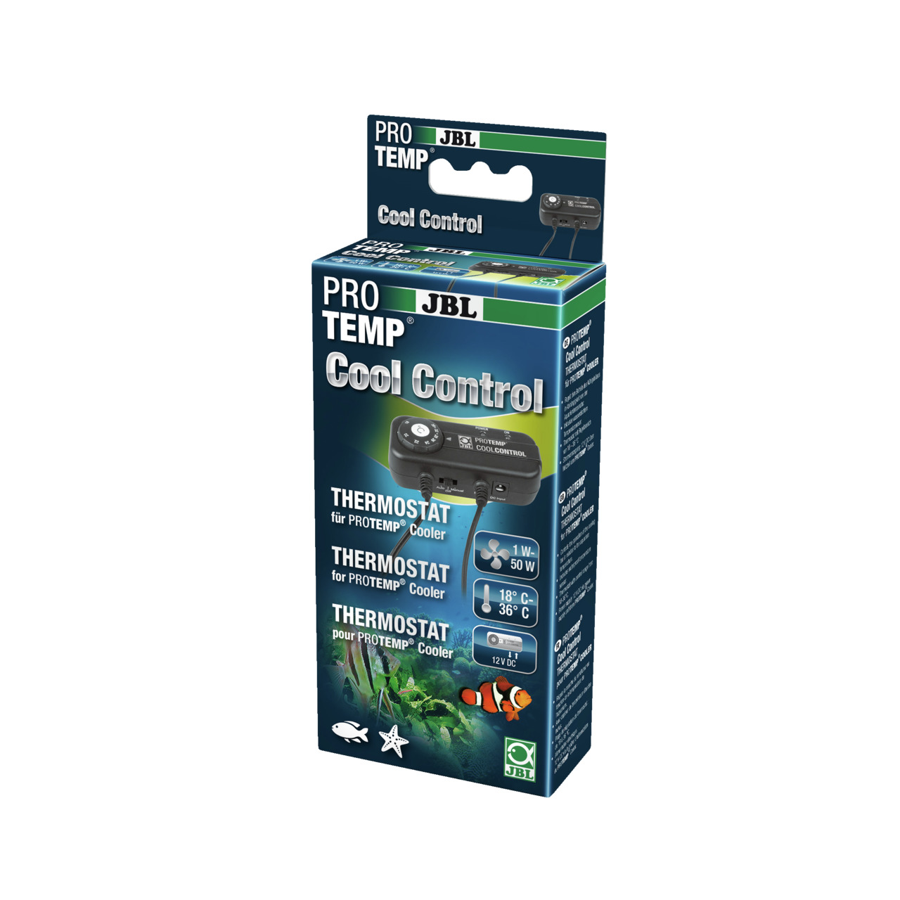 JBL ProTemp Cool Control, Thermostat für ProTemp Cooler, für Aquarien (18-36 °C), präzise Regelung, 1-50 W, für Aquarienbesitzer.