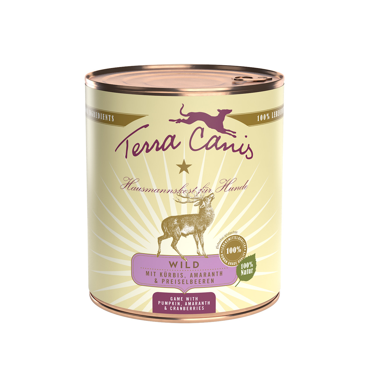 Terra Canis Hundefutter Wild, Kürbis, Amaranth, Preiselbeeren, 400 g, Hausmannskost, 100 % Natur, für Hunde.
