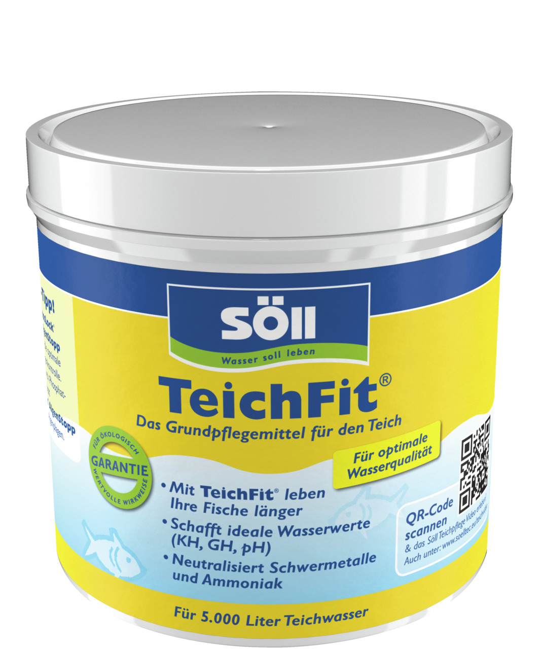 Söll TeichFit, Grundpflegemittel für Teiche, verbessert Wasserwerte, neutralisiert Schadstoffe, für 5.000 L Teichwasser.