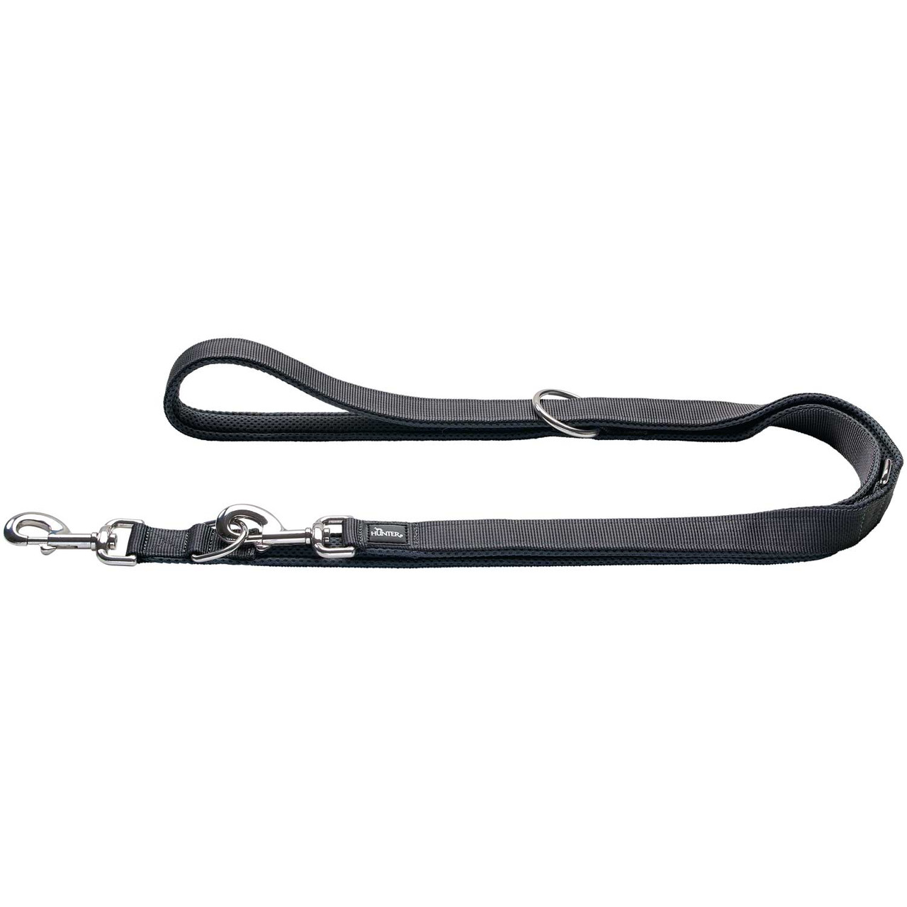 Hundeleine HUNTER Tripoli, Nylon, verstellbar, 2 Metallkarabiner, für Hunde aller Größen, ideal für Spaziergänge-Training.