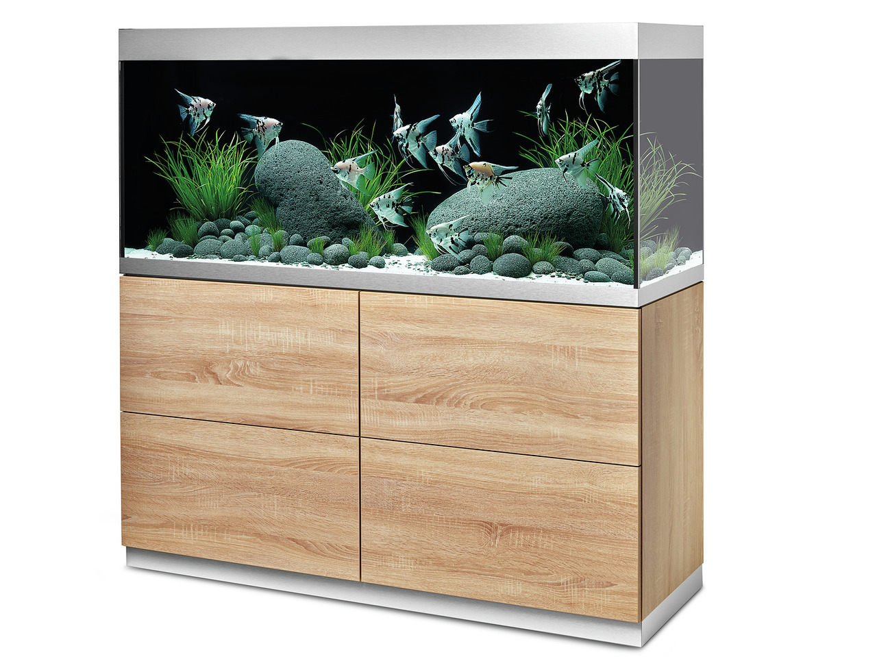 Oase HighLine optiwhite 400 eiche Aquarium mit Unterschrank