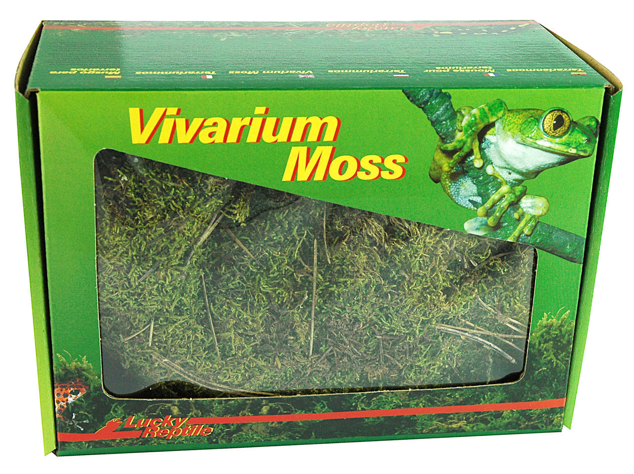 Lucky Reptile Vivarium Moss: Moos für Reptilien & Amphibien, feuchtigkeitsregulierend, natürliches Substrat, grüne Verpackung.