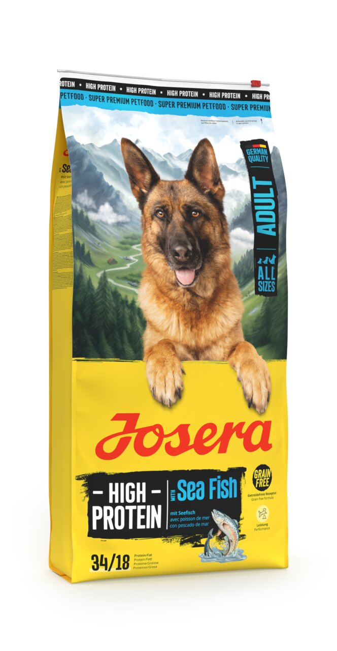 Josera High Protein Sea Fish Hundefutter für Erwachsene, Geschmacksrichtung Seefisch, getreidefrei, 15 kg, Premiumqualität.