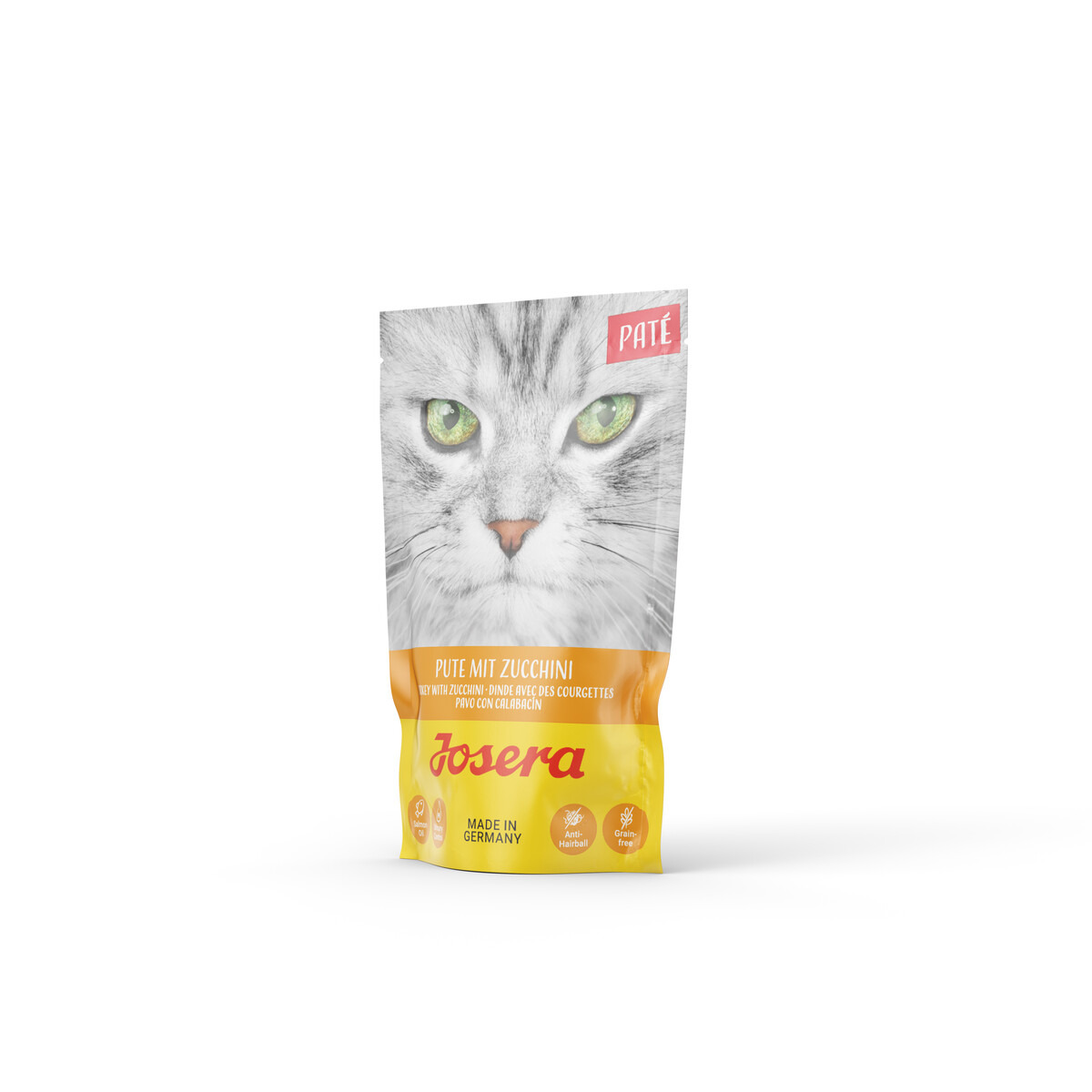 Josera Paté Pute m. Zucchini, Katzenfutter, Geschmacksr.: Pute+Zucchini, Made in Germany, getreidefrei, ohne Zuckerzusatz.