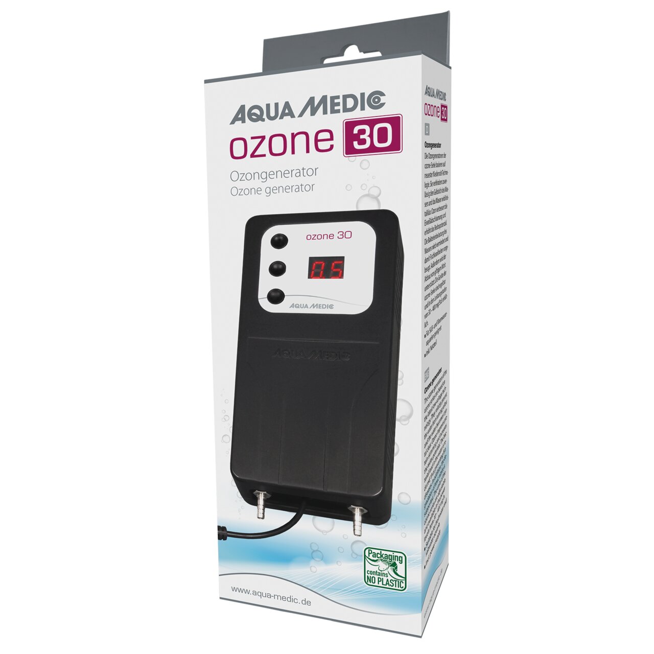 Aqua Medic Ozone 30 Ozon-Generator, für Aquarien, reduziert Verunreinigungen, umweltfreundl. Verpackung, digitales Display.