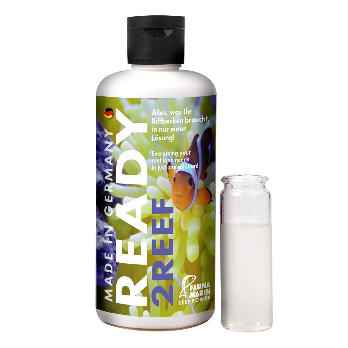 Fauna Marin Ready2Reef, für Aquarienbesitzer mit Riffbecken, Komplettlösung für Korallenpflege, „Alles in 1 Lösung!“, Flasche.