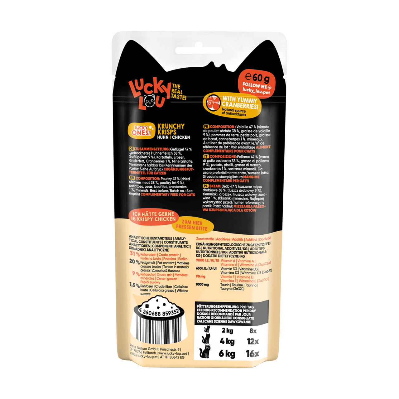 Lucky Lou Lucky Ones Krunchy Krisps Huhn 60 g