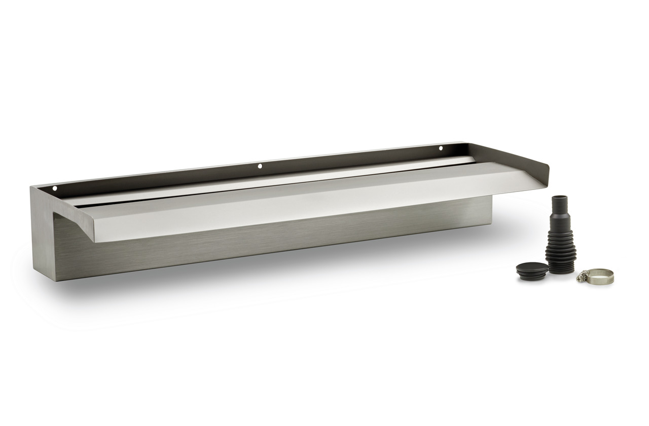 Oase Waterfall 60, Edelstahl-Wasserfall-Element, für Gartenteiche/Wasserspiele, inkl. Zubehör (Schlauchanschluss, Schelle).