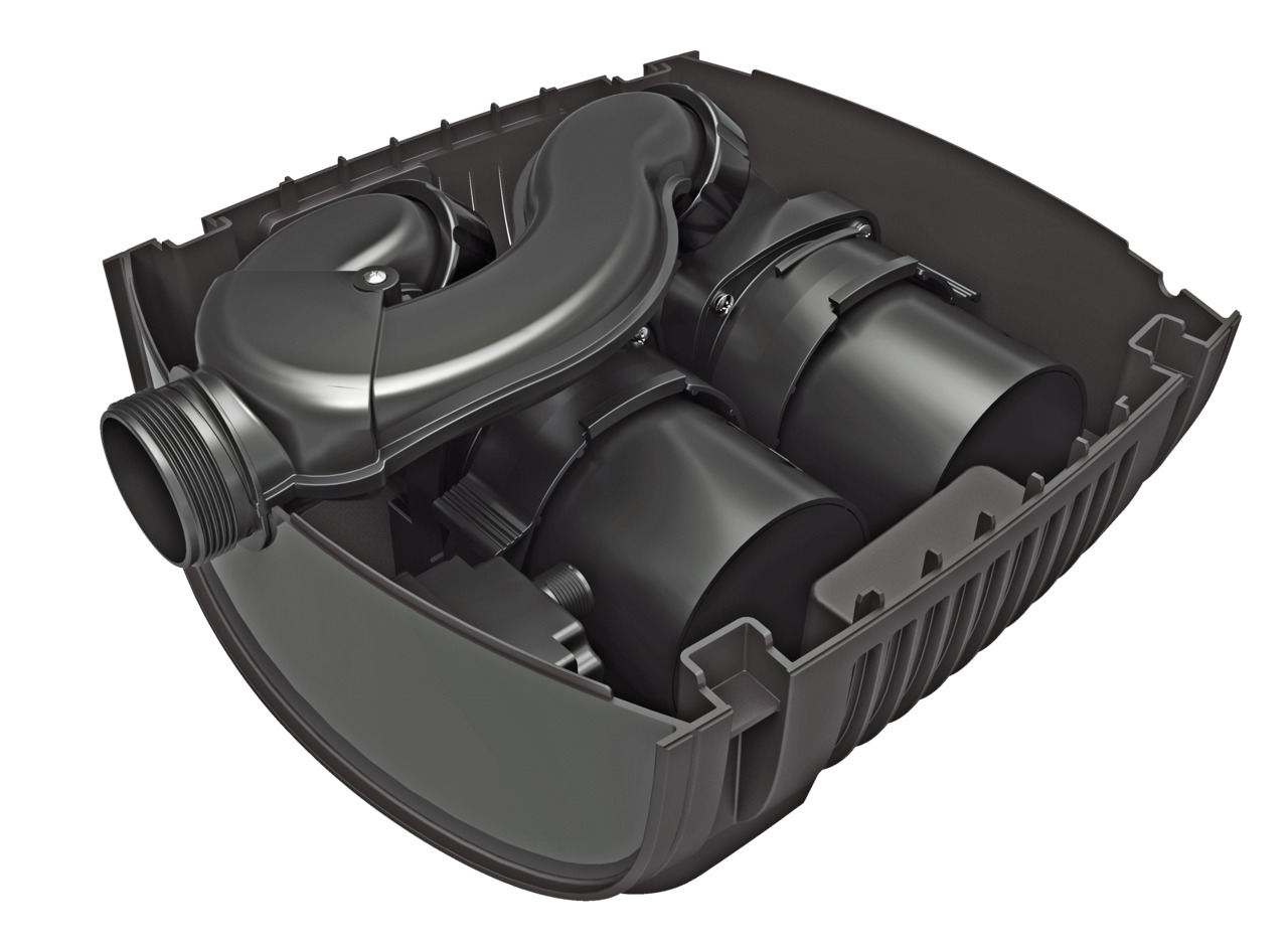 Oase BioSmart 16000 Durchlauffilter, für Teichbesitzer, effektive Wasserreinigung, robustes Kunststoffgehäuse, mehrere Filterkammern.