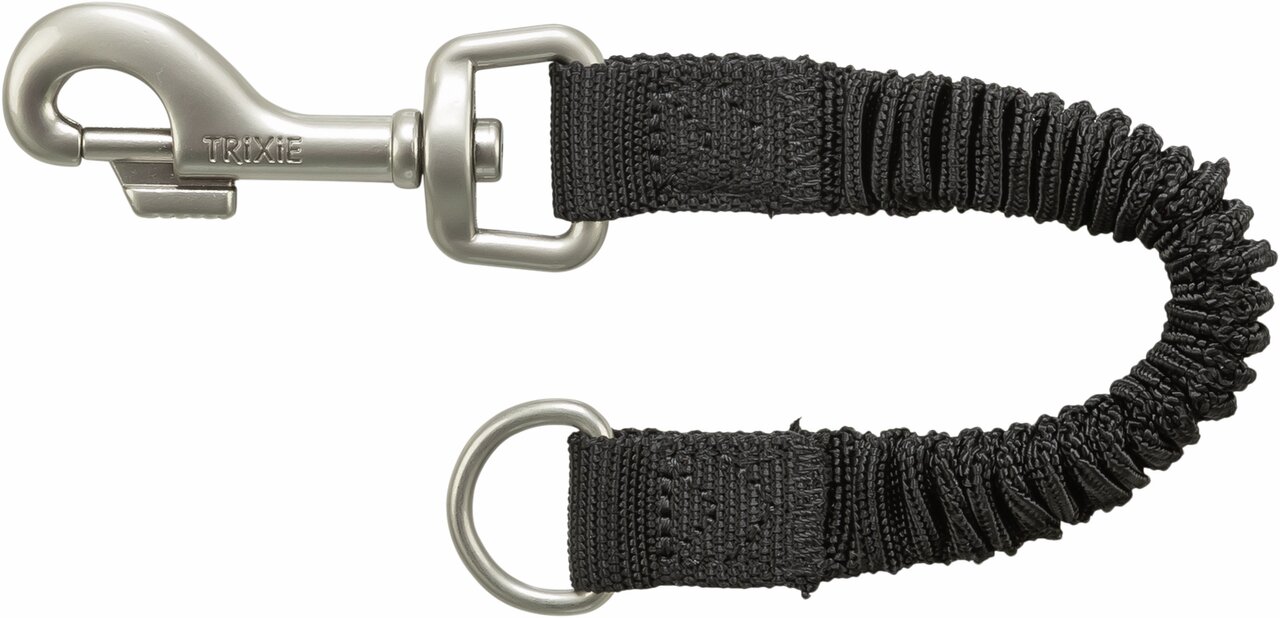 TRIXIE Sicherheitsgurt für Hunde, für Autofahrten, verhindert plötzliche Bewegungen, dehnbares Nylon, schwarz.