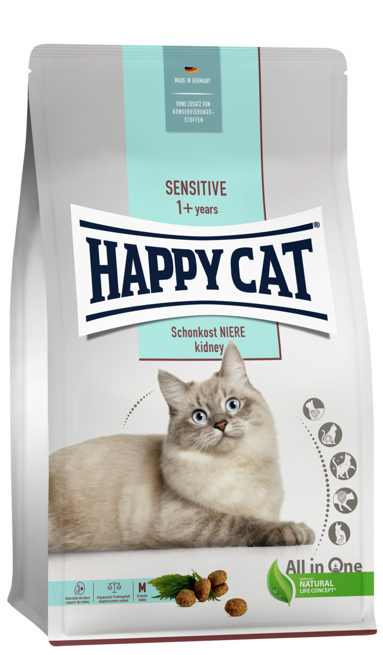 Happy Cat Sensitive Schonkost Niere Katzen Trockenfutter 1,3 kg