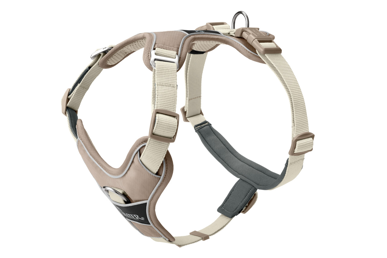 HUNTER Hundegeschirr Hilo Comfort, beige-creme, für alle Hunde, ergonomisch, gepolstert, reflektierend, leicht, atmungsaktiv.