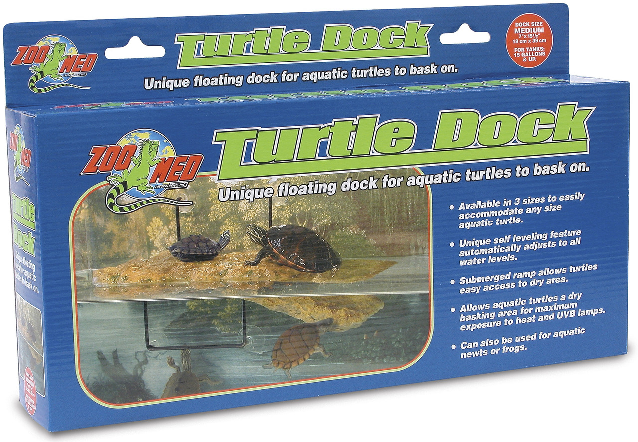 Zoo Med Turtle Dock, schwimmende Plattform f. Wasserschildkröten, selbstnivellierend, m. Rampe, Größe: Medium (43 x 19 cm).
