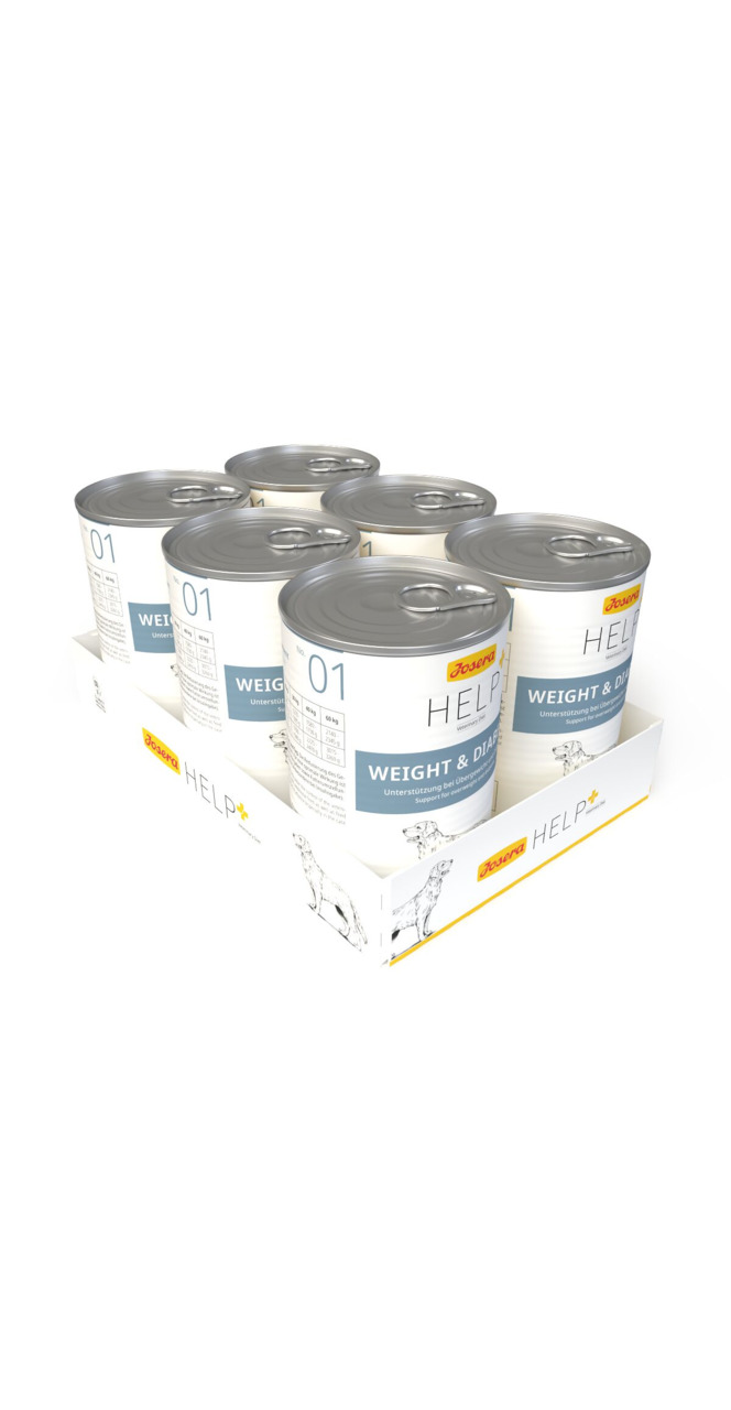 6 Dosen Josera Help Weight & Diabetes Nassfutter f. Hunde, 400 g, bei Übergewicht/Diabetes, speziell f. besondere Ernährungsbedürfnisse.