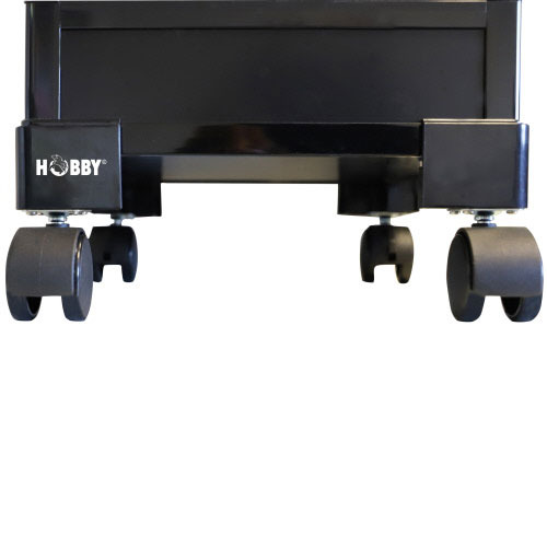 HOBBY Rollwagen, schwarz, 4 Rollen, flexibel einsetzbar, leicht beweglich auf versch. Untergründen, robust & langlebig.