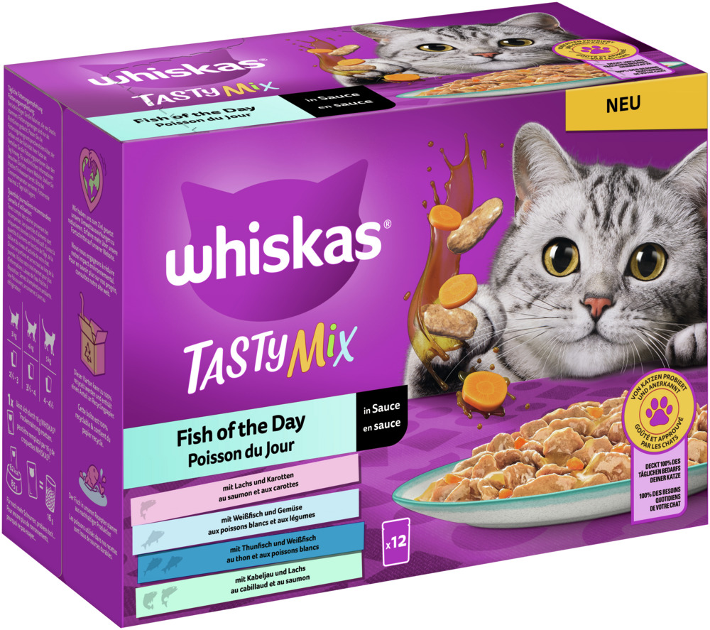 Whiskas TastyM Catch of the Day in Sauce Multipack 12 x 85 g