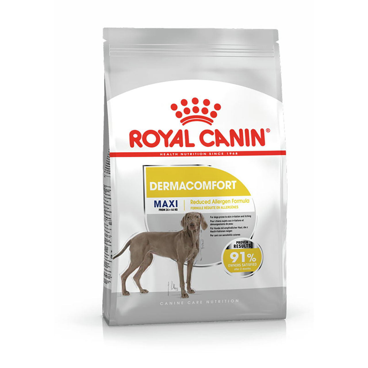 ROYAL CANIN Dermacomfort Maxi, für große Hunde (26-44 kg), allergenreduzierte Rezeptur, Hautschutz, 3 kg.