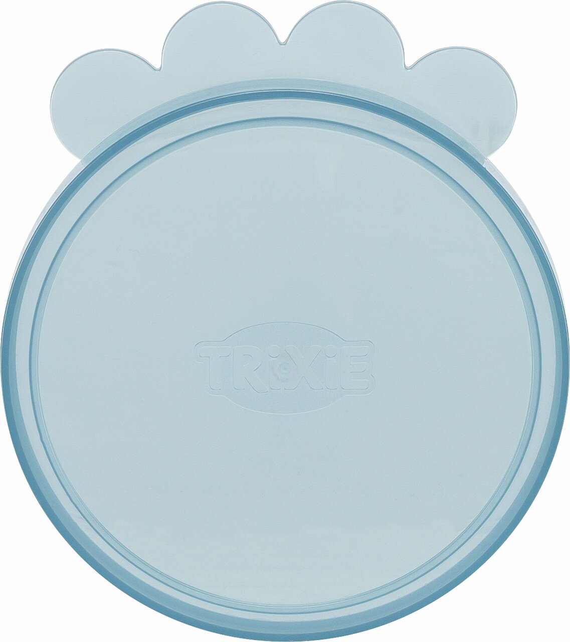 TRIXIE Deckel für Tierfutterdosen, blau, Zielgruppe: Hunde und Katzen, hält Doseninhalt frisch, Durchmesser ca. 11 cm.