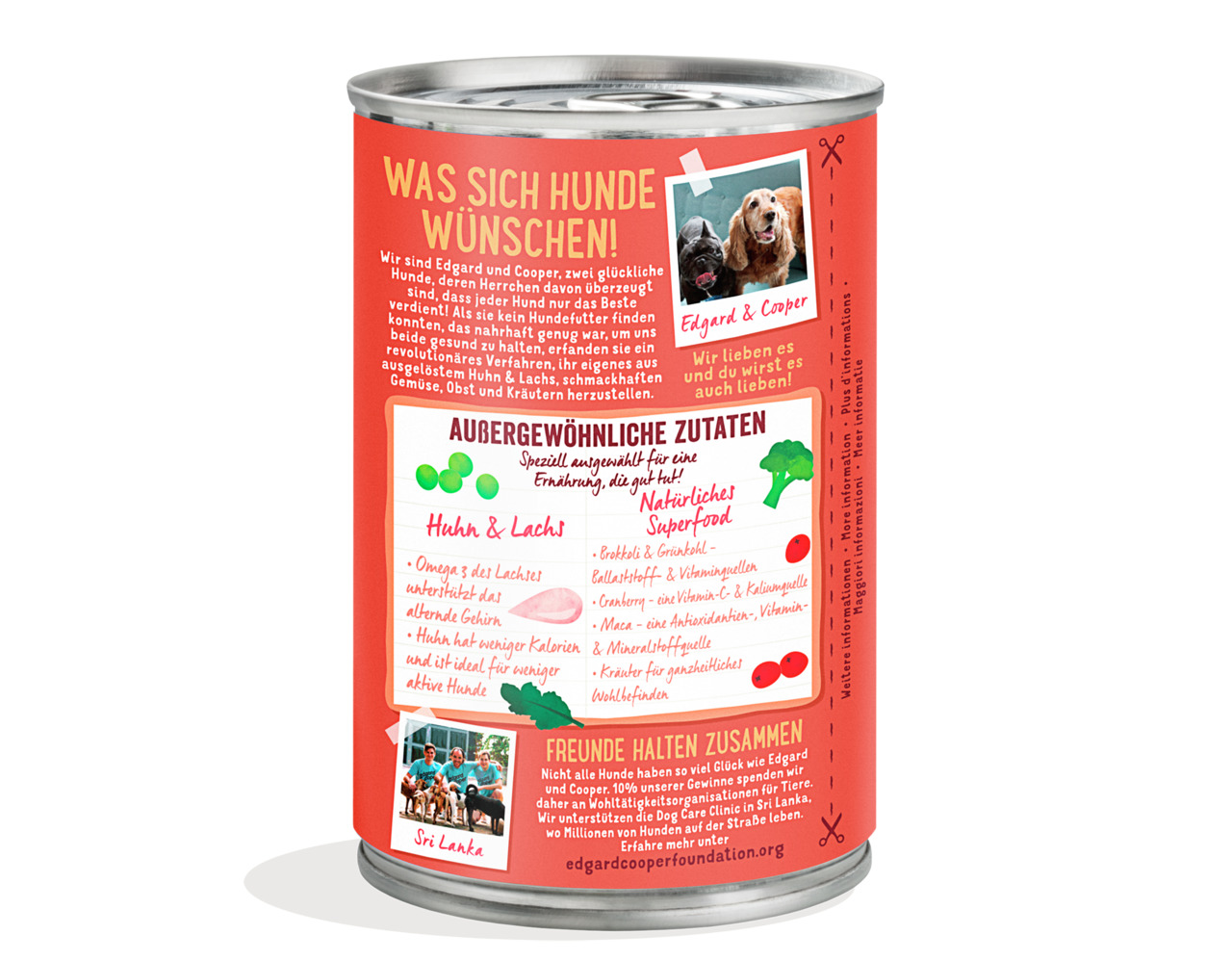 Edgard & Cooper – Huhn & Lachs, für ausgewachsene Hunde, 400 g. Natürl. Zutaten, Omega-3, kalorienarm, nachhaltig.