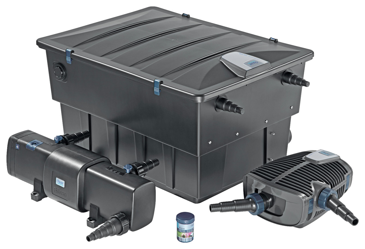 Oase BioSmart Set 24000: Komplettsystem f. Teiche bis 24.000 L, inkl. Pumpe & UVC-Klärer, sorgt f. klares Wasser.