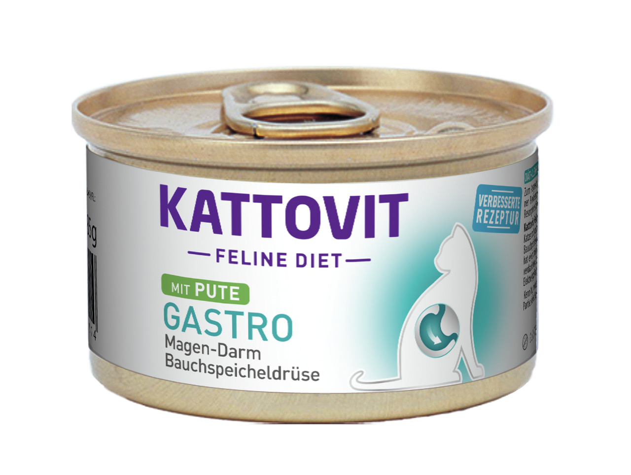 Kattovit Feline Diet Gastro, Pute, 85 g, für Katzen mit Magen-Darm-Problemen, verbesserte Rezeptur, speziell entwickelt.