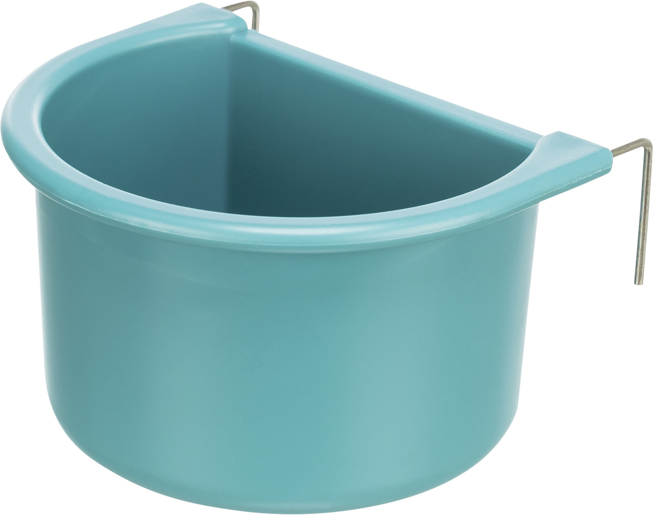 TRIXIE Napf für Kleintiere, türkis, Kunststoff, mit Metallhalterung, für Käfiggitter, ideal für Kaninchen/Meerschweinchen, Futter/Wasser.
