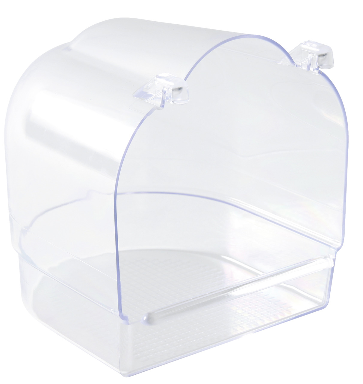 TRIXIE Vogelbadewanne, für Wellensittiche/Kanarienvögel, robust, durchsichtig, mit abnehmbarer Abdeckung, fördert Hygiene & Wohlbefinden.