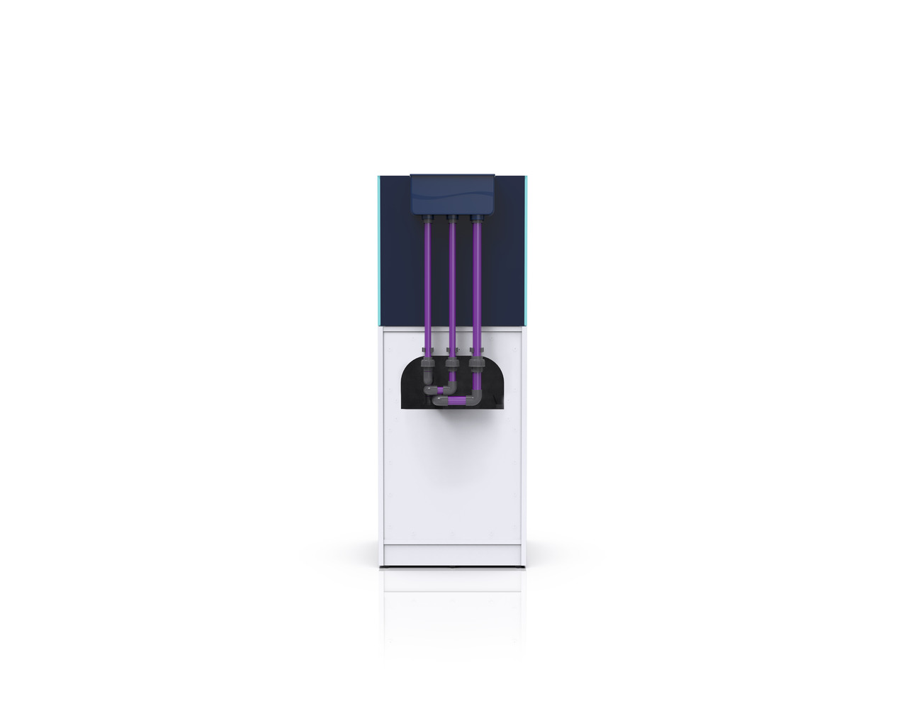Nyos® TORQ G2 Dock, Filtersystem für Meerwasseraquarien, für Aquaristik-Enthusiasten, kompakt, violette Schläuche.