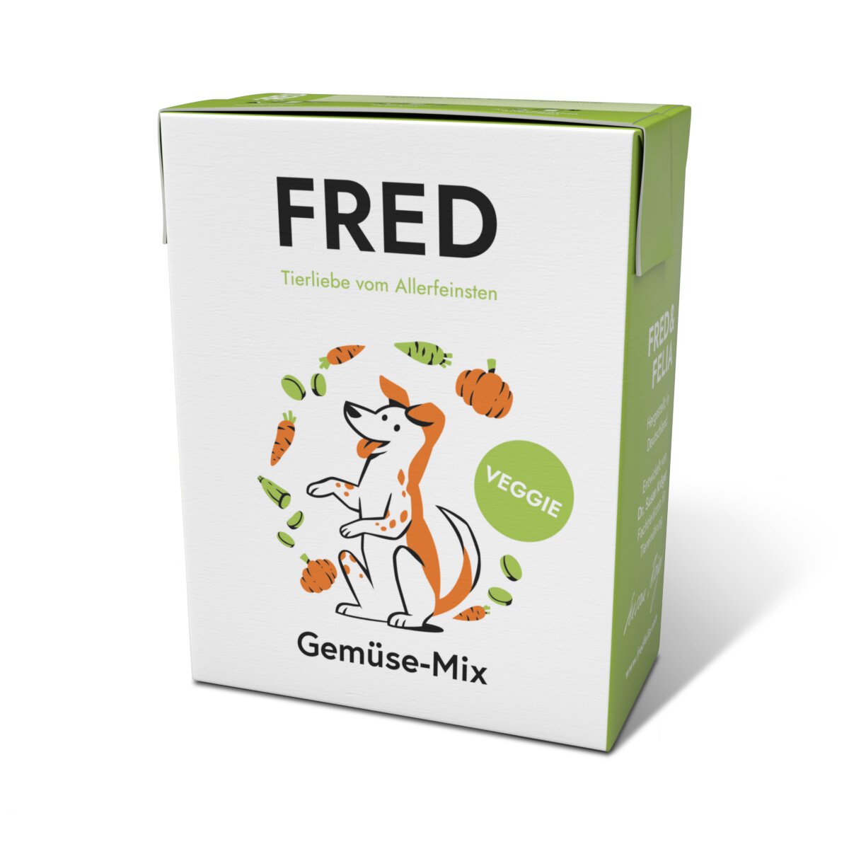 FRED Gemüse-Mix Hundesnack für Hunde, vegetarisch mit Gemüse, Werbeaussage Tierliebe vom Allerfeinsten, Veggie, 1 Stück