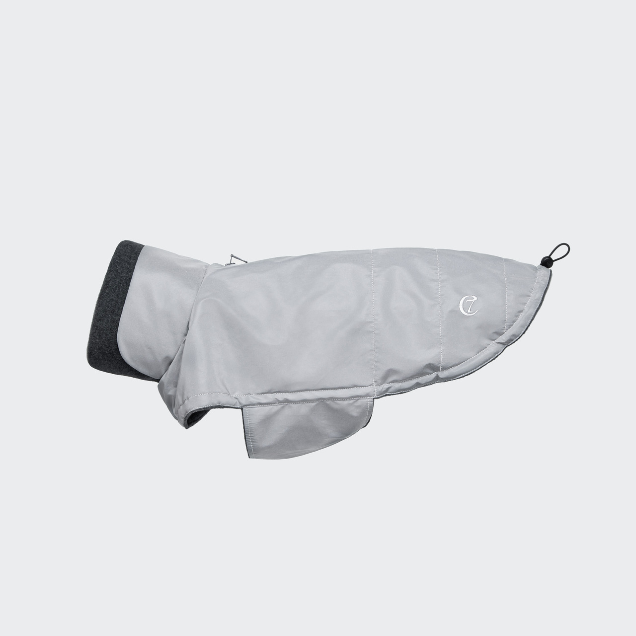 Cloud7 Hundemantel "Brooklyn Reflective", Grau, für alle Hunde, wasserabweisend, reflektierend, Schutz bei Regen, weiches Innenfutter.