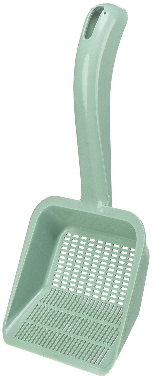 TRIXIE Grüne Katzenschaufel, für Katzenbesitzer, robust, ergonomisch, feine Sieblöcher, Kunststoff, ideal zur Reinigung der Katzentoilette.