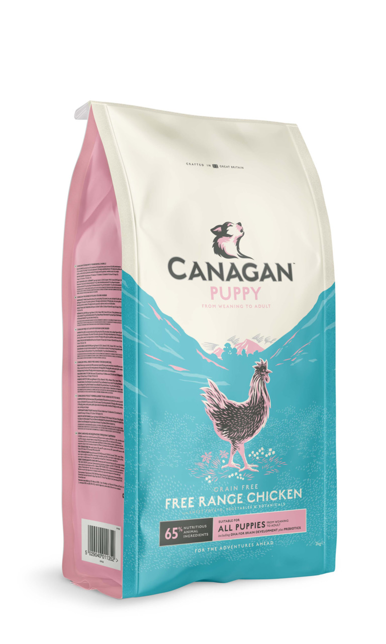 Canagan Puppy Free Range Chicken, getreidefreies Trockenfutter für Welpen, Freilandhuhn, fördert Gehirn & Verdauung, 65 % tierische Zutaten.