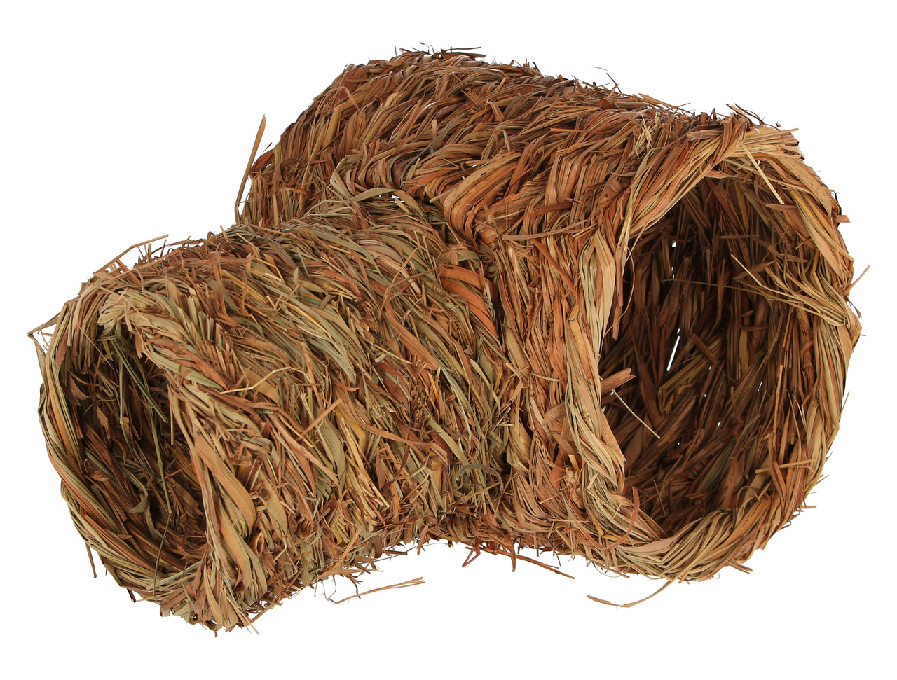 Kerbl Grastunnel, Spiel-/Versteckzubehör für Kaninchen/Meerschweinchen, aus geflochtenem Gras, knabbergeeignet, fördert Wohlbefinden.