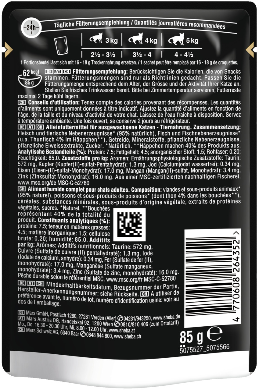Sheba Sauce Coll. Sauce Lover Thun. MSC 85g Katzennassfutter