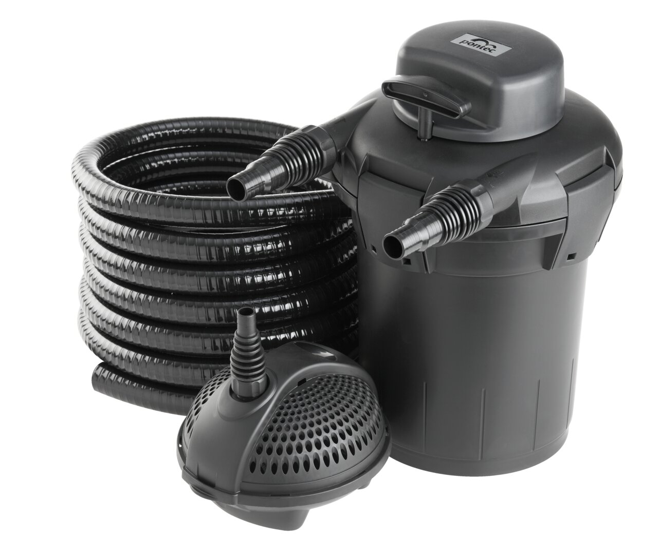 Pontec MultiClear Set 5000, Teichfilter f. Gartenteiche bis 5000 L, inkl. Pumpe & Schlauch, sorgt f. klares Wasser, ideal f. Teichbesitzer.