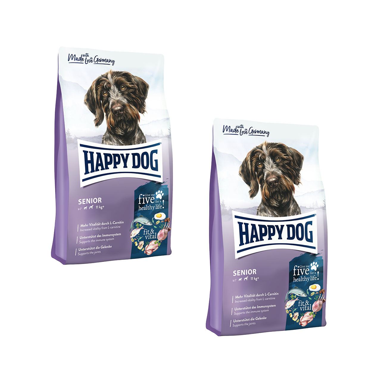 Sparpaket HAPPY DOG fit & vital Senior 2 x 12 Kilogramm Hundetrockenfutter