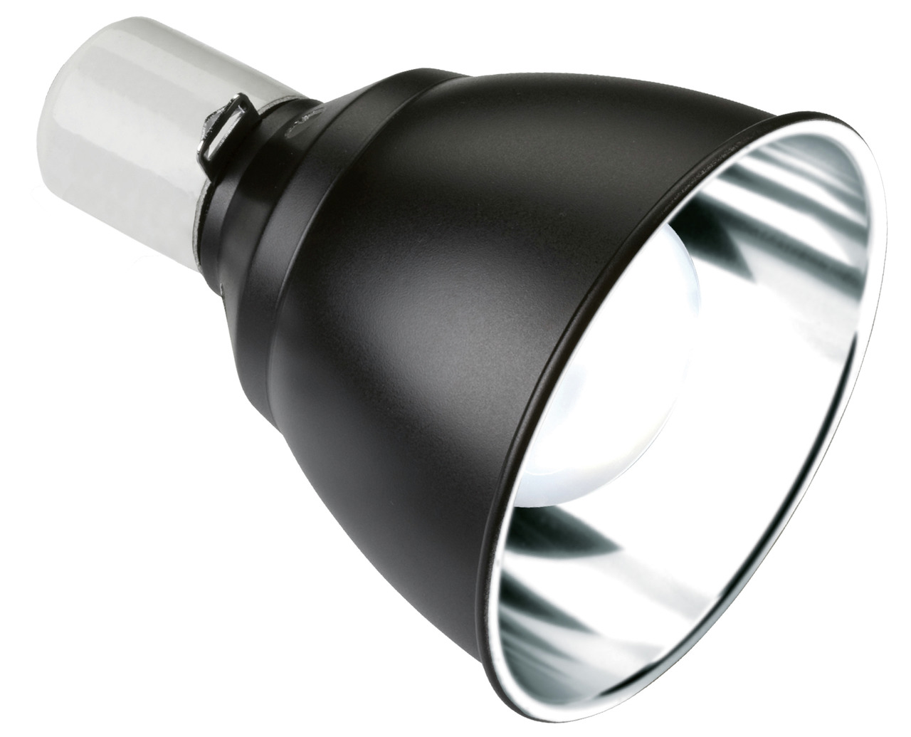 Exo Terra Glow Light, Reflektor für Reptilien/Terrarien, silberne Innenseite, schwarze Hülle, optimale Lichtreflexion.