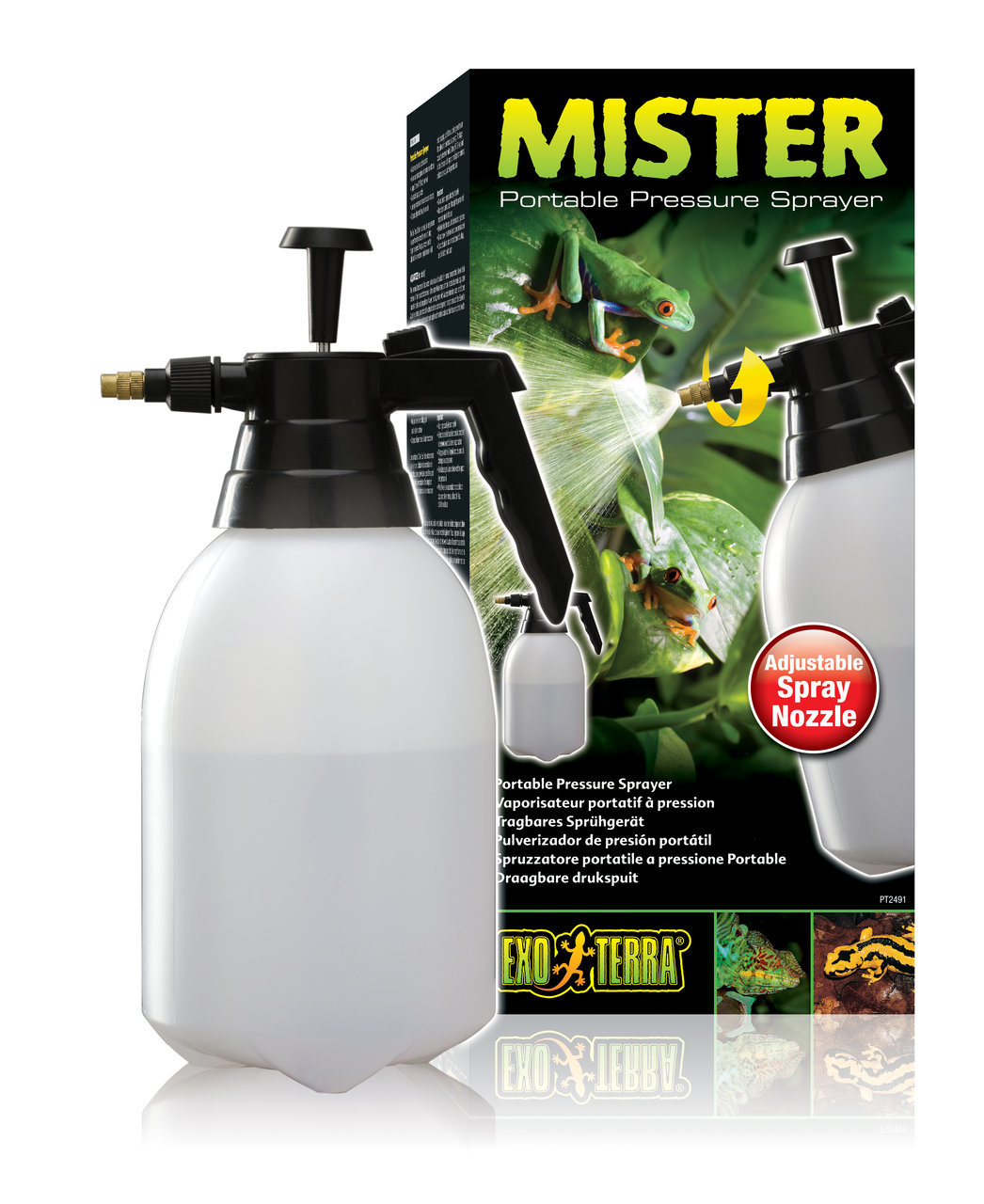 Exo Terra Mister, tragbares Drucksprühgerät für Reptilien-/Amphibienhalter, einstellbare Düse, ideal für Pflanzen, Luftfeuchte.