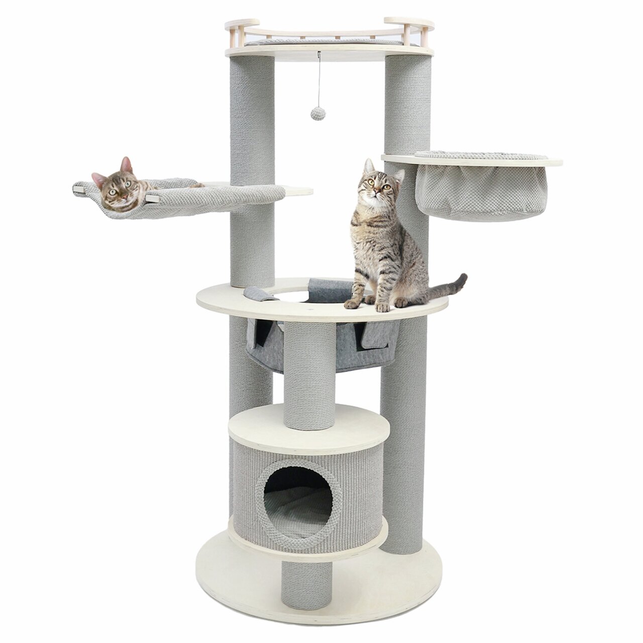 CanadianCat Kratzbaum Harper beige-anthrazit, 76 x 76 x 168 cm |  4038374117624
