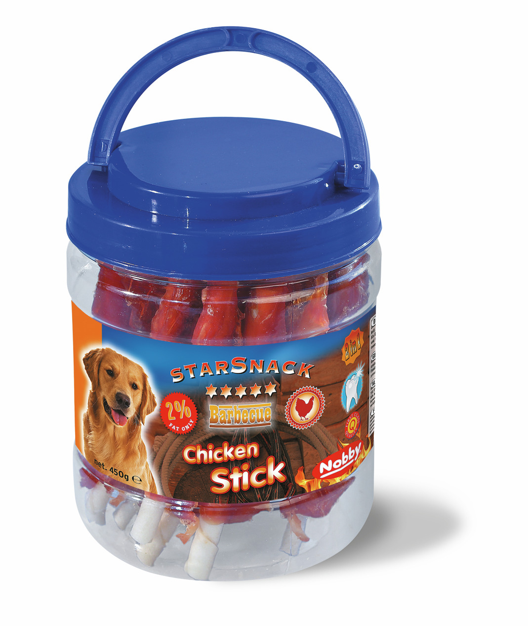 StarSnack Chicken Stick, Hundesnack, Huhn, 450 g, 2 % Fett, Barbecue.